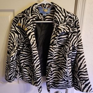 Jaclyn Smith zebra print swing jacket size small